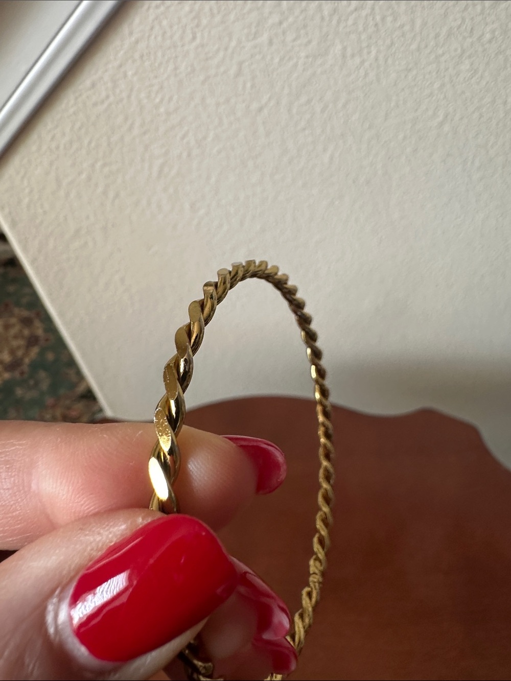 Fashion Jewelry Gold Twisted Rope Bangle - Picture 5 of 8